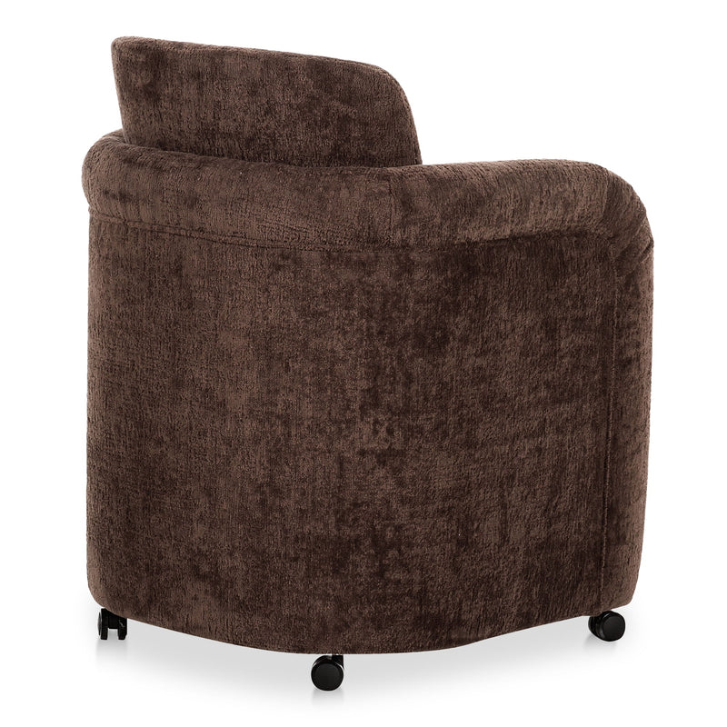 Mesto - Rolling Dining Chair - Dark Brown