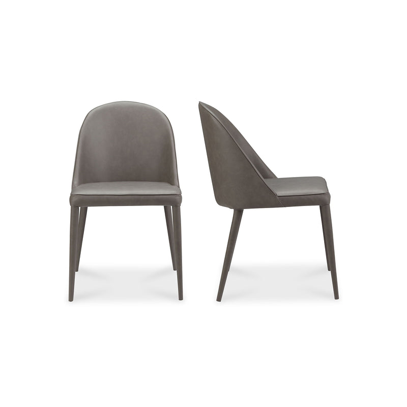 Burton - Vegan Leather Dining Chair (Set of 2) - Gray