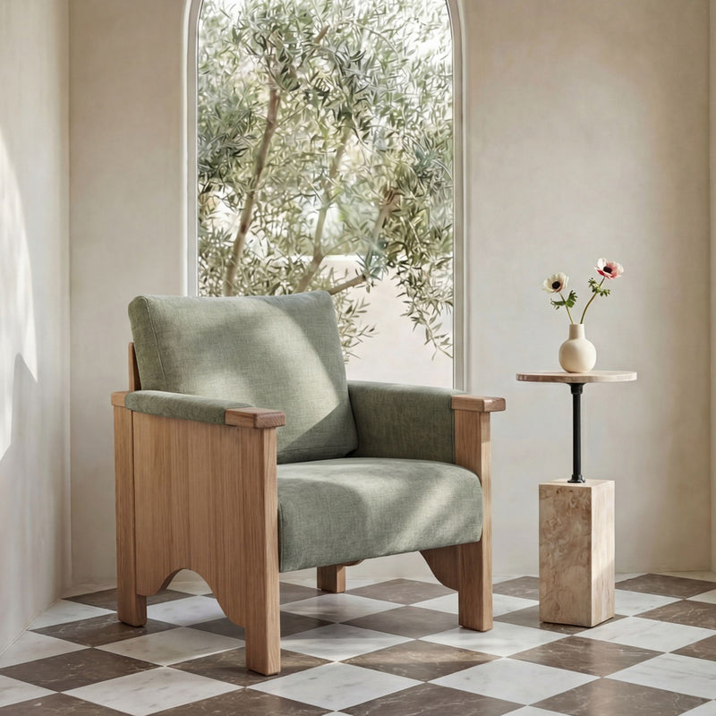 Bauer - Accent Chair - Sage Green / Light Brown