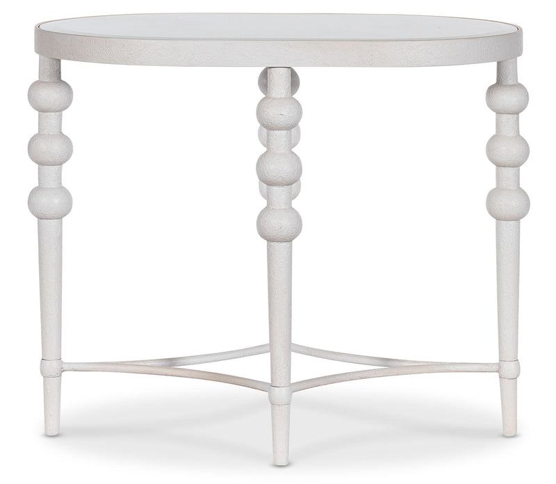 Melange - On The Bright Side Oval End Table - White