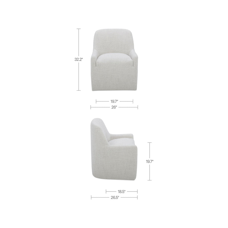 Maisie - Rolling Dining Chair - Flecked Oat