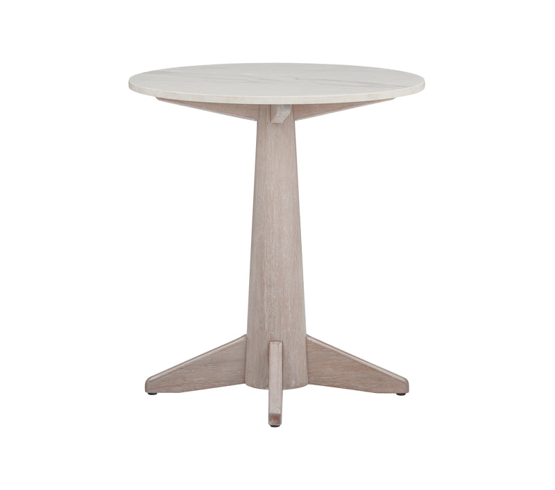 Horizons - End Table - White Oak / White Marble