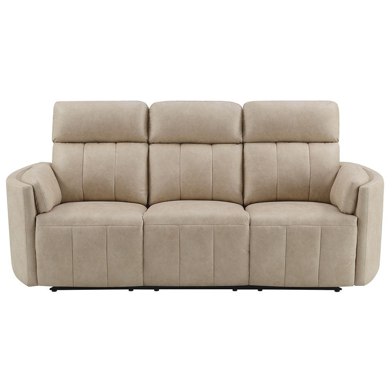 Elison - Motion Sofa - Dark Beige Polish Microfiber