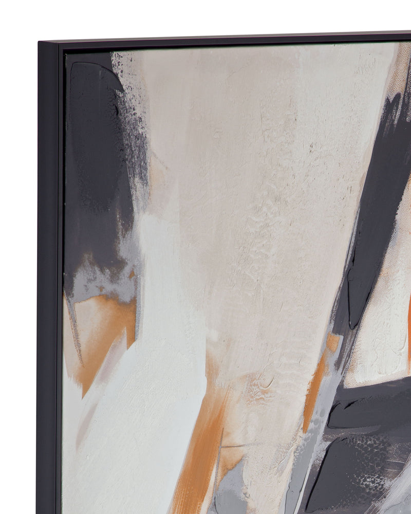 Denisa I Framed Canvas - Beige / Blue