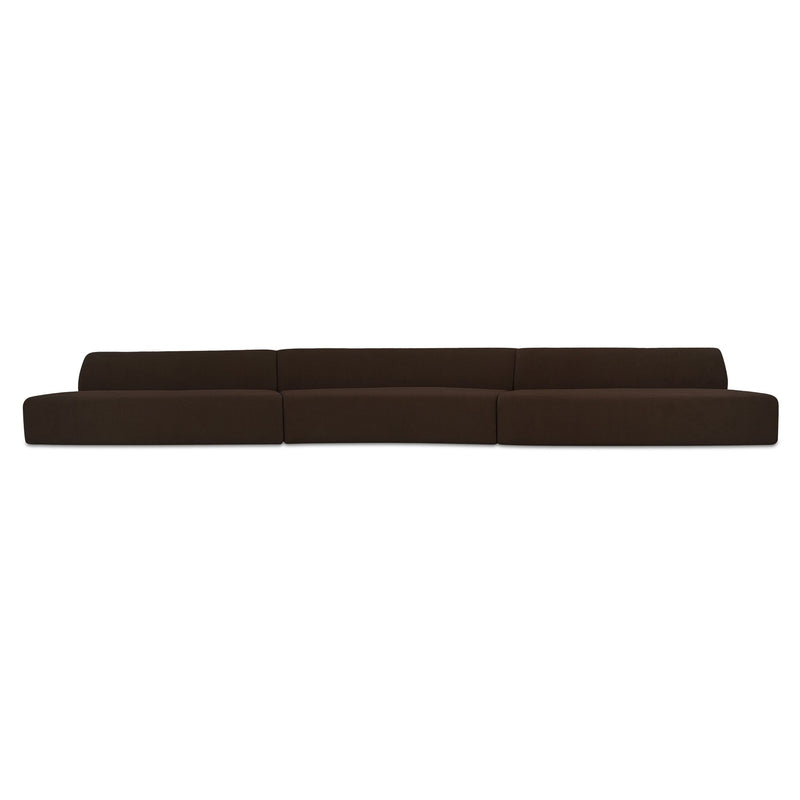 Naomi - 3 Piece Wave Modular Sectional - Dark Brown