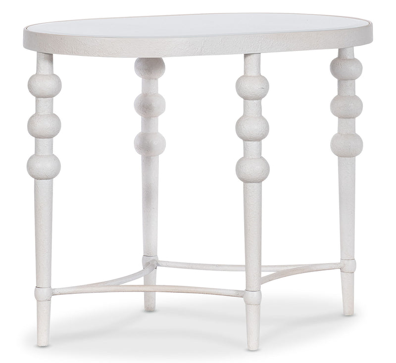 Melange - On The Bright Side Oval End Table - White