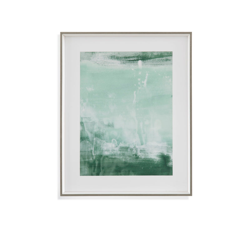 Coastal Patina I Framed Print - Green / Satin White