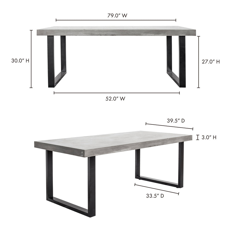 Jedrik - Large Outdoor Dining Table - Cement