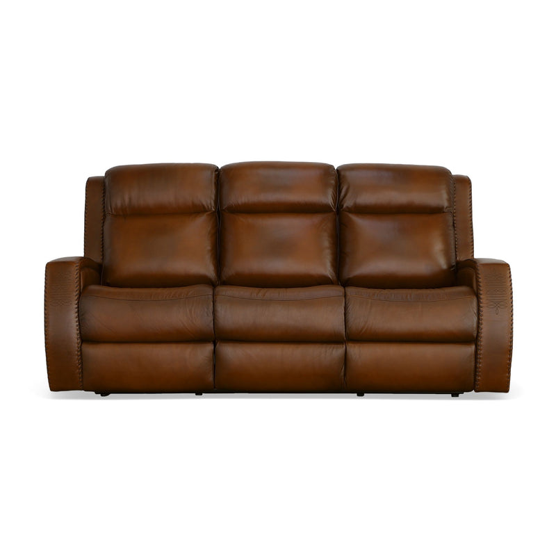 Mustang - Power Sofa With Power Headrest - Rust