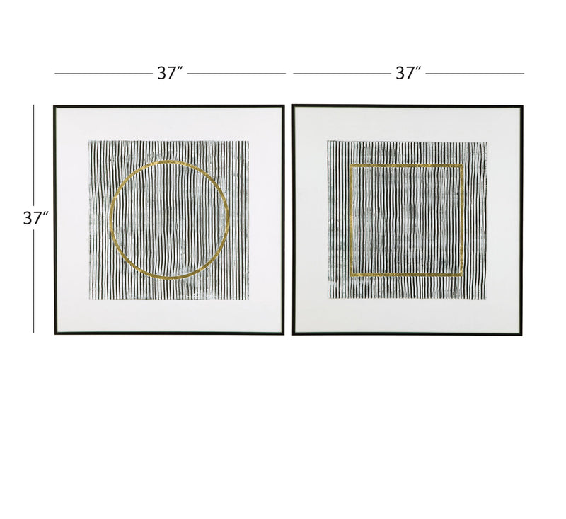 Graphite Canvas Art (Set of 2) - White