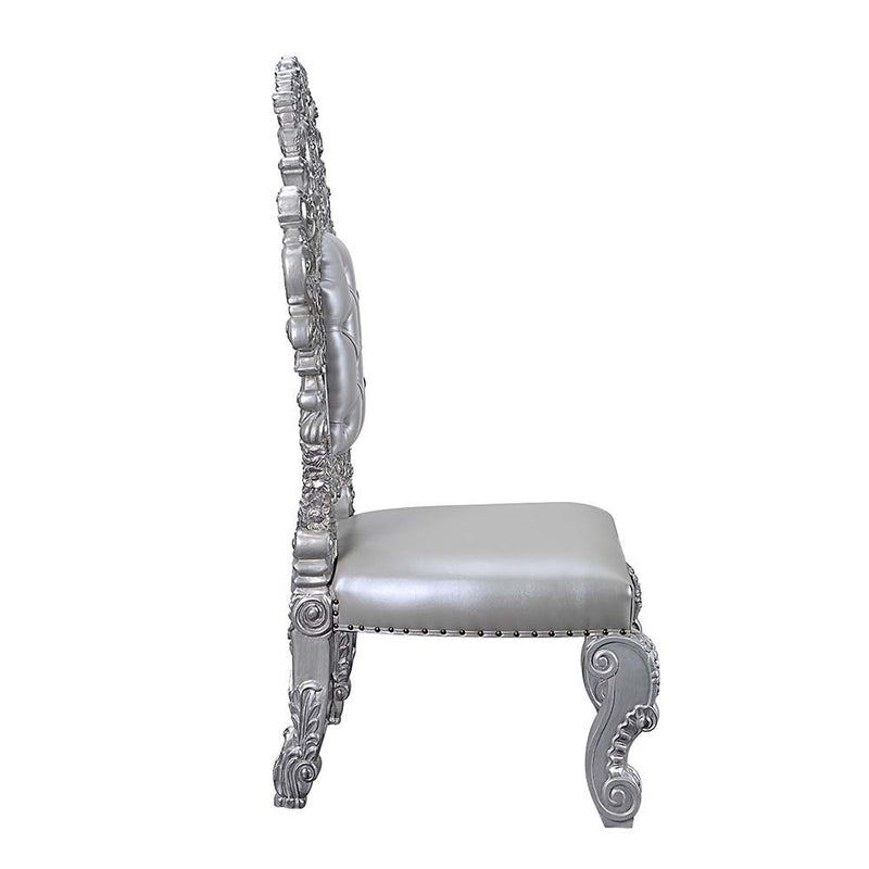 Valkyrie - Side Chair (Set of 2) - Synthetic Leather & Antique Platinum