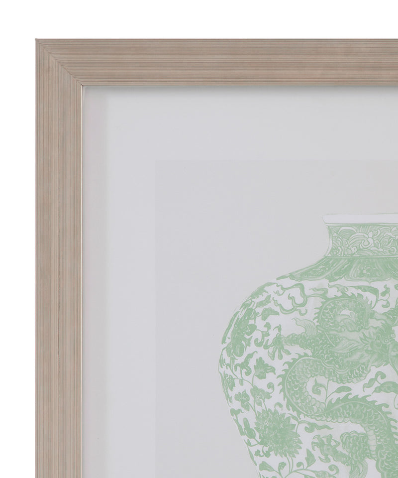 Mint Vases IV Framed Print - Green / Beige