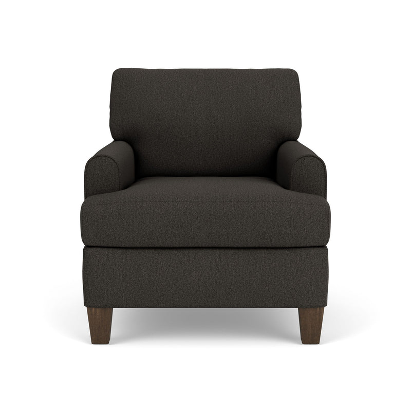 Moxy - Fabric Chair, T-Shaped Seat Cushion, Rounded Mailbox Arms