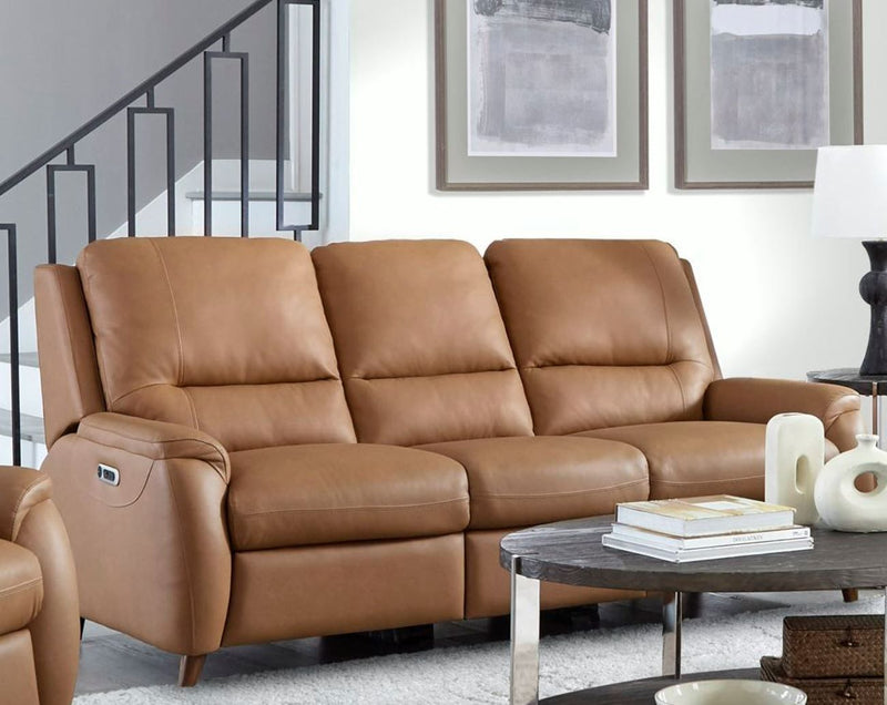 Austin - Power Reclining Sofa P2 - Caramel Cream