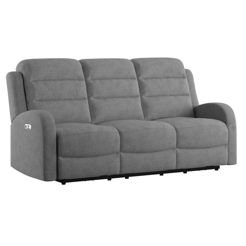 Harvey - Power Sofa With 2 Power Headrest - Mottled Gray