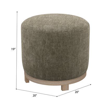 Lana - Swivel Ottoman With Wood Trim