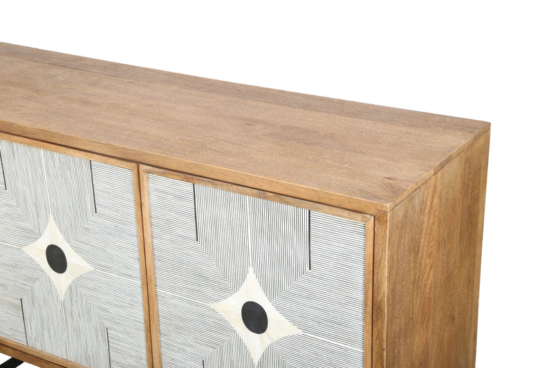 Everett - Server - Rustic Brown Mango / Ivory Bone / Grey Resin