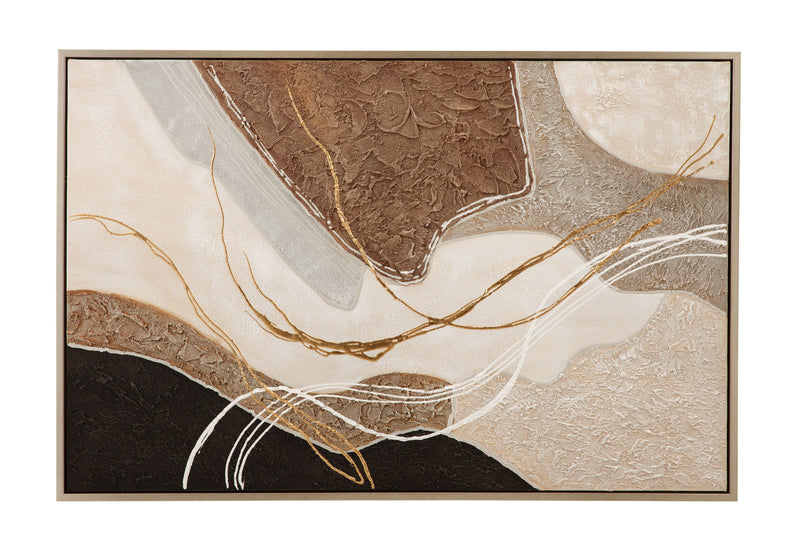 Portraits Framed Canvas - Light Brown / Beige