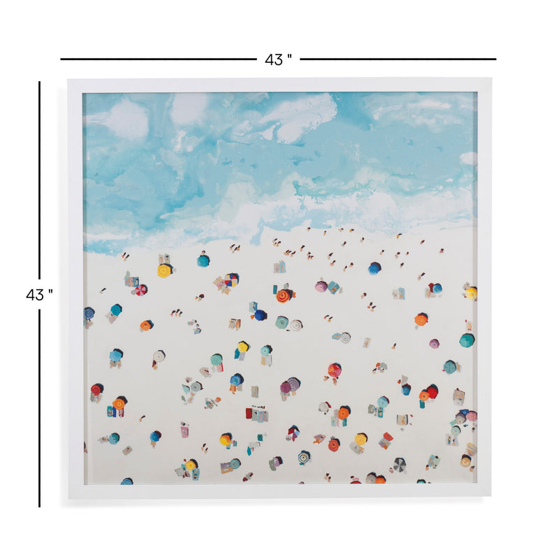 Beach Day Framed Print - Light Blue