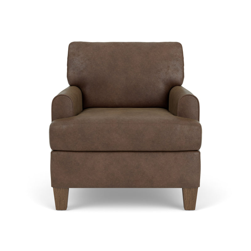 Moxy - Fabric Chair, T-Shaped Seat Cushion, Rounded Mailbox Arms