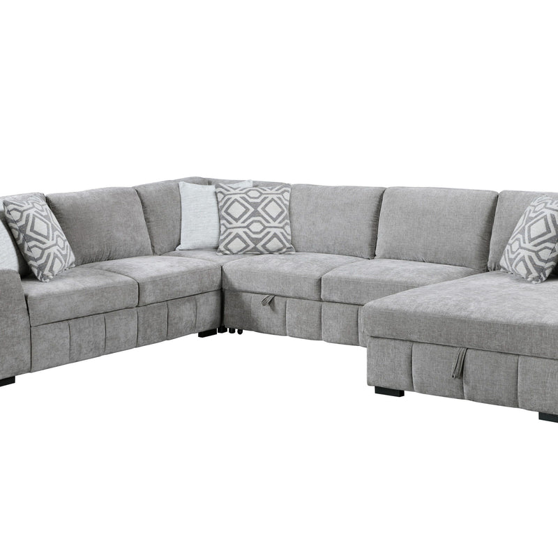 Ritchie - Sectional with Pop-up Sleeper - Pewter