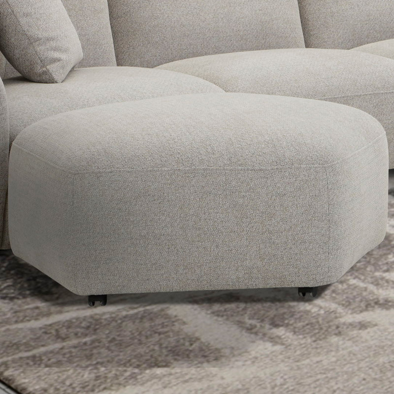 Playful - Ottoman With Casters - Canes Cobblestone