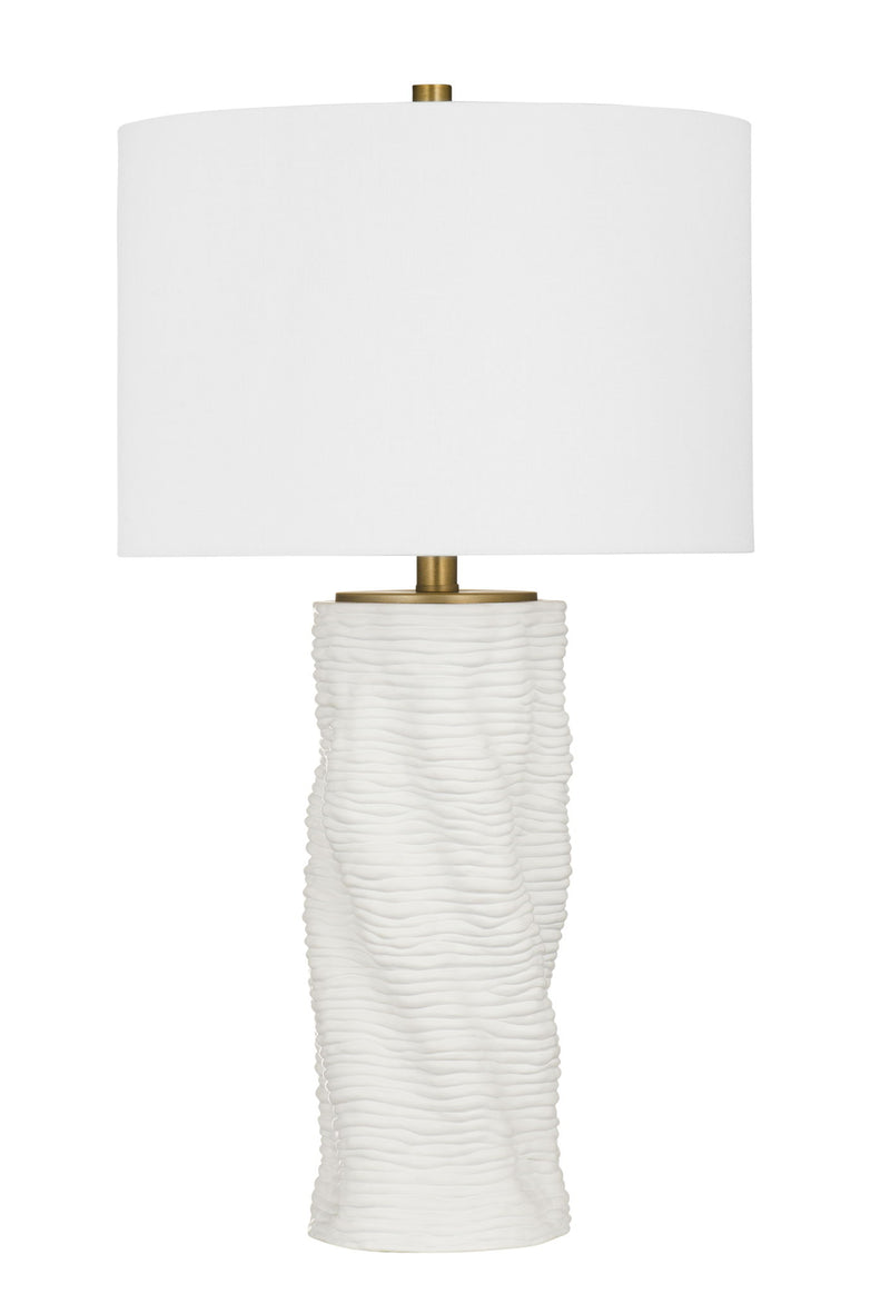 Delancy - Table Lamp - Matte White / Brass Accents