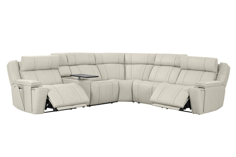 Sausalito - 6 Piece Modular Zero Gravity Power Reclining Sectional With Power Adjustable Headrests - Platinum Envy