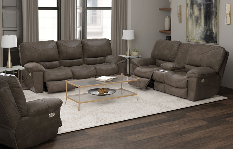 Reznor - Power Console Loveseat With Auto-Glide - Taupe