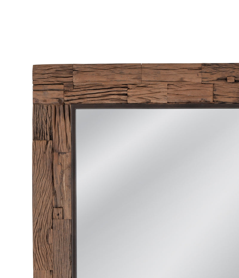 Rustic Floor MIrror - Dark Brown