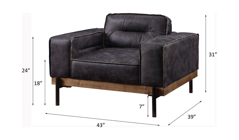 Silchester - Chair - Antique Ebony Top Grain Leather