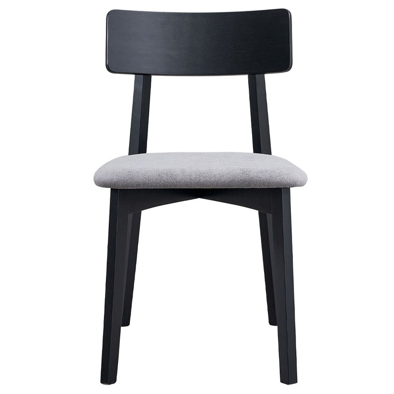 Real - Side Chair (Set of 2) - Gray Linen & Black