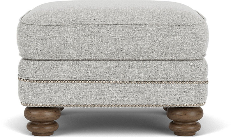 Bay Bridge - Fabric Ottoman, Nailhead Trim