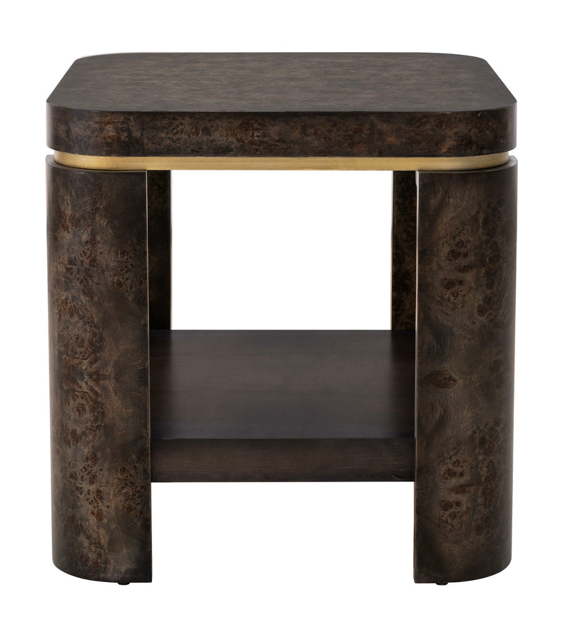 Langford - End Table - Ebony Mappa Burl