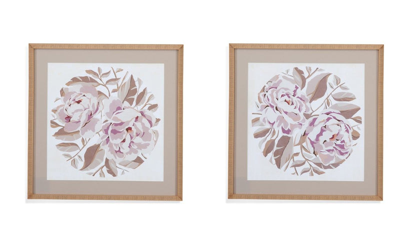 Eye Of Peony Framed Print (Set of 2) - Beige