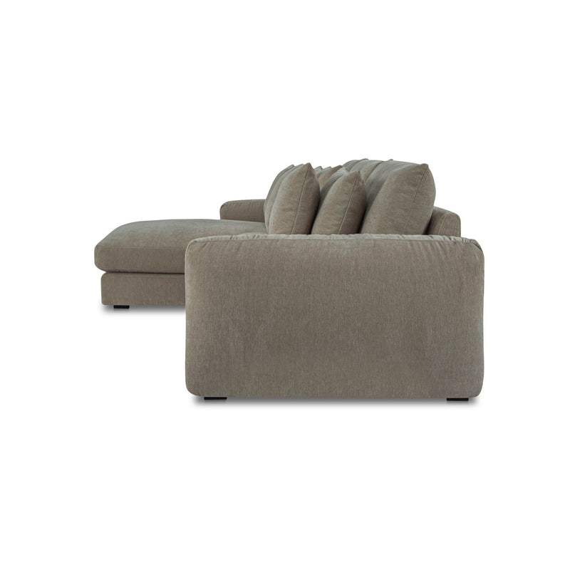Berga - Sectional Pebble Left Stationary Sofa - Gray