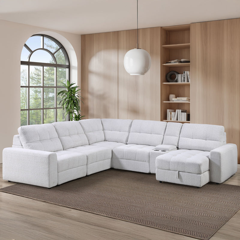 Snyder - 6 Piece Sectional - White