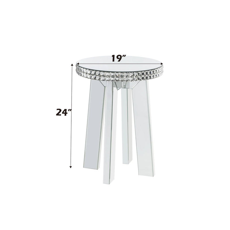 Lotus - End Table - Mirrored & Faux Ice Cube Crystals