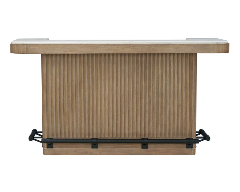 Escape - Dining Bar With 2 Upholstered Swivel Barstools - Glazed Natural Oak / Black Metal Trim