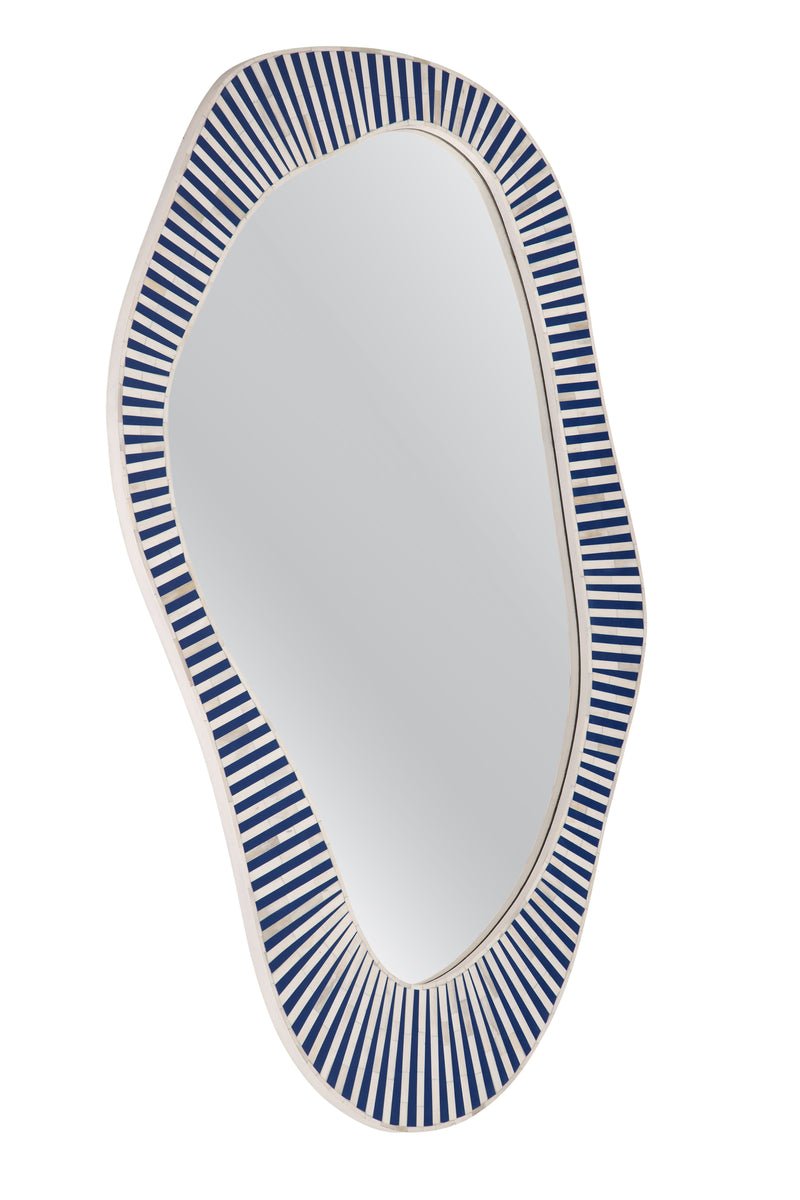 Rhodes - Wall Mirror - Blue / White