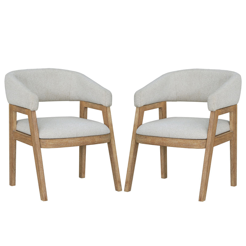 Escape - Barrel Dining Chair (Set of 2) - Glazed Natural Oak Mirage Mist