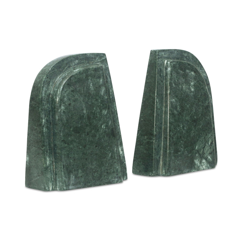 Zane - Marble Bookends (Set of 2) - Green