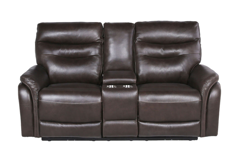 Fortuna - Recliner Console Loveseat - Dark Brown