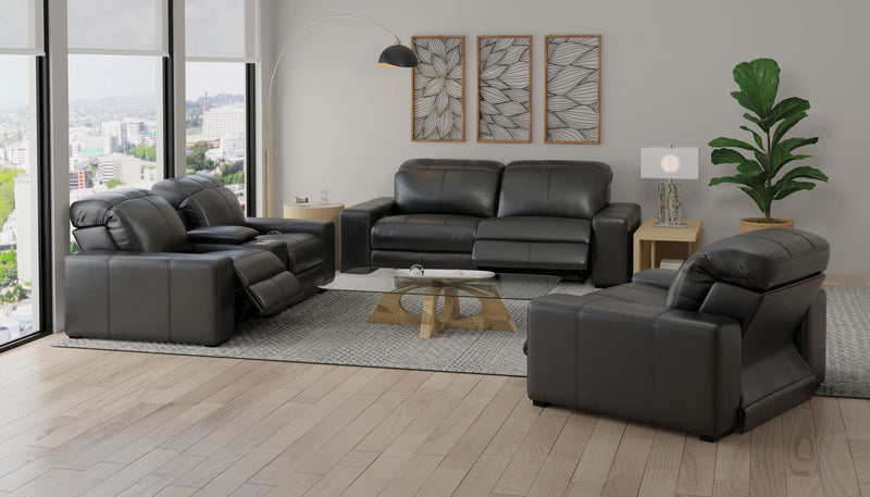 Ferrara - Power Adjustable Headrest Power Reclining Console Loveseat With USB / USB-C & Power Zero Gravity - Black