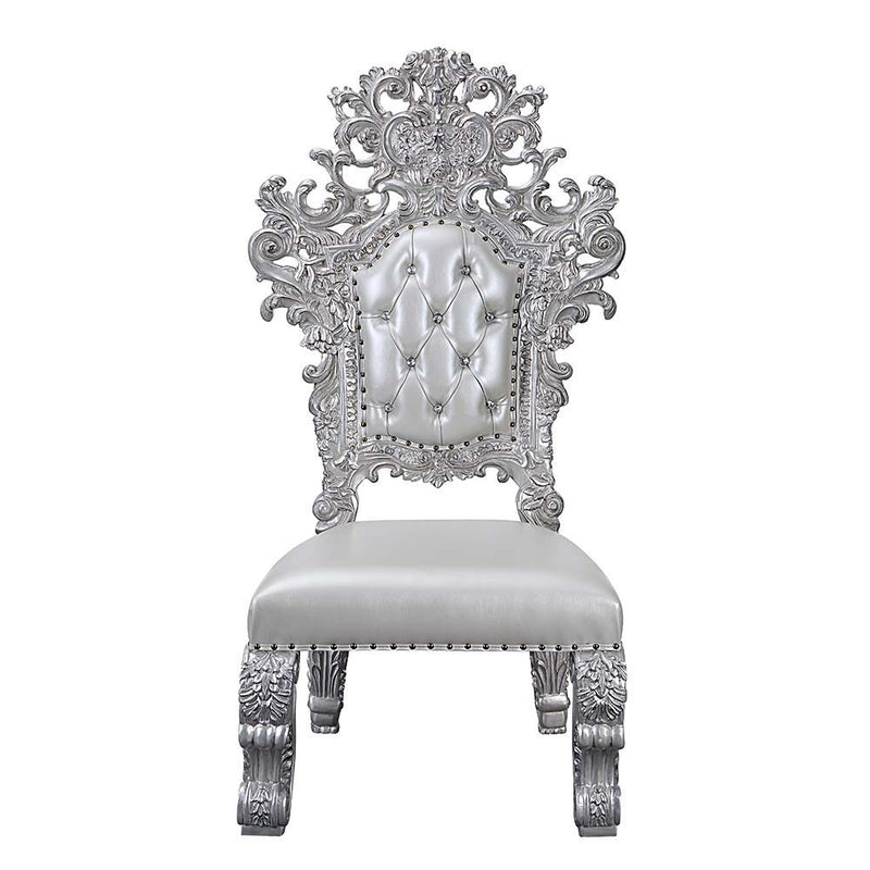 Valkyrie - Side Chair (Set of 2) - Synthetic Leather & Antique Platinum