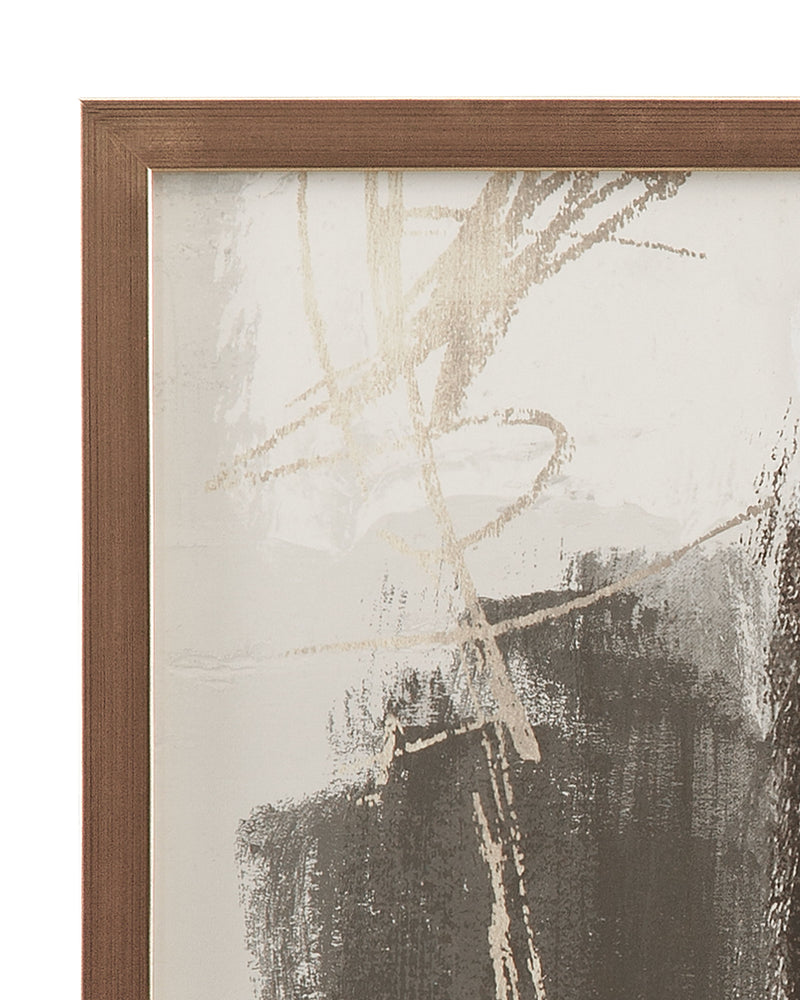 Neutral Contrast Framed Print (Set of 4) - Beige / Dark Brown