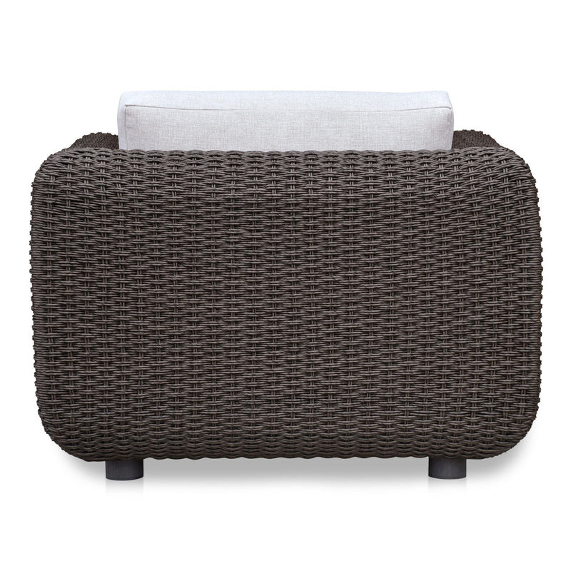 Soma - Outdoor Accent Chair - Dark Brown / White