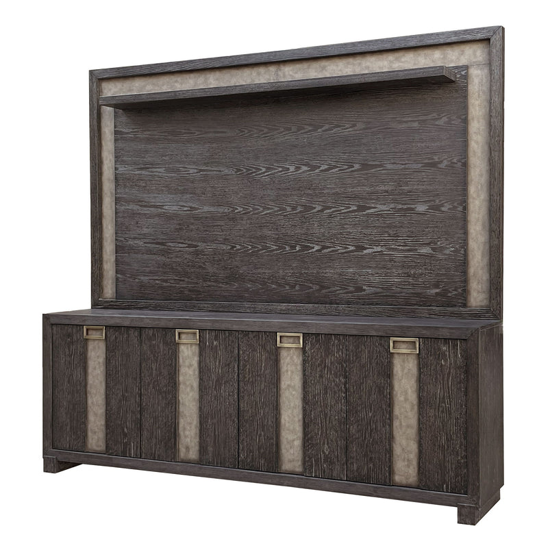 Ascent - 90" TV Console With Hutch And Back Panel - Dark Chocolate