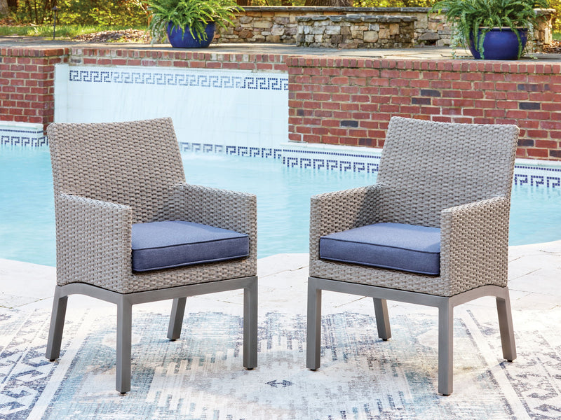 Half Moon Beach - Arm Chair With Cushion (Set of 2) - Blue / Gray