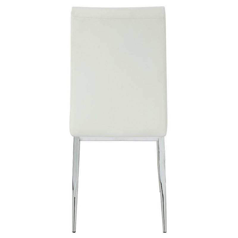 Kamaile - Side Chair (Set of 2) - Beige Synthetic Leather & Chrome